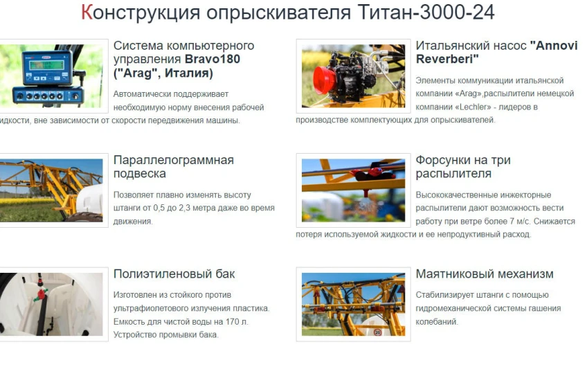 Прицепной опрыскиватель ТИТАН-3000-24/28